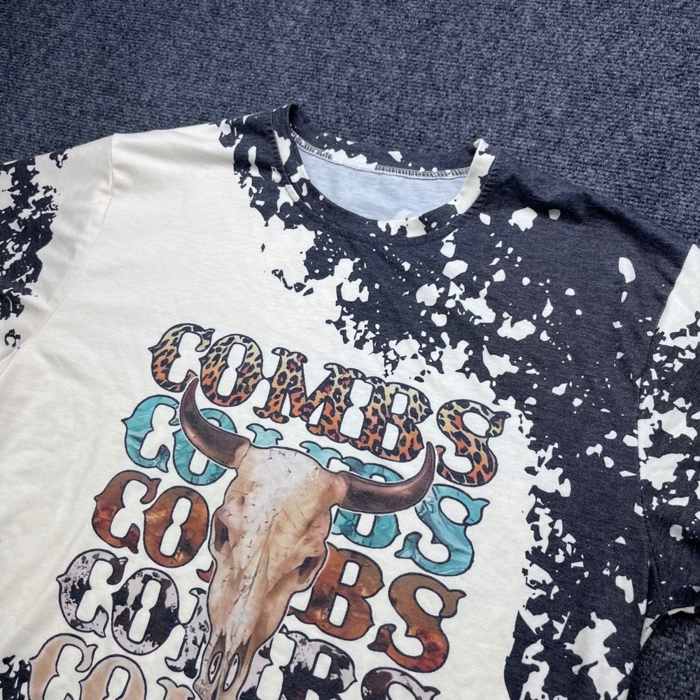 Luke Combs Country Music Graphic Bleached Splatter Short Sleeve T-Shirt